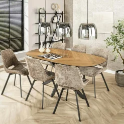 Chaise pivotante confort – grège, dos ajouré (lot de 2) ASCOLI