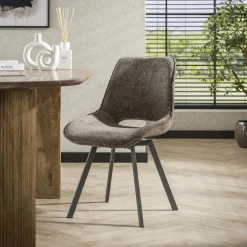 Chaise pivotante confort – taupe, dos ajouré (lot de 2) ASCOLI