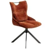Chaise pivotante coussin et poignée tissu rouille (lot de 2) IENA
