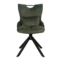 Chaise pivotante coussin et poignée tissu vert (lot de 2) IENA