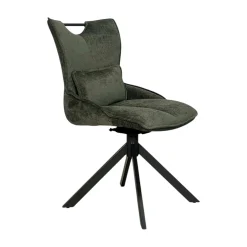 Chaise pivotante coussin et poignée tissu vert (lot de 2) IENA