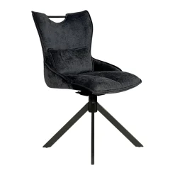 Chaise pivotante coussin et poignée tissu gris (lot de 2) IENA