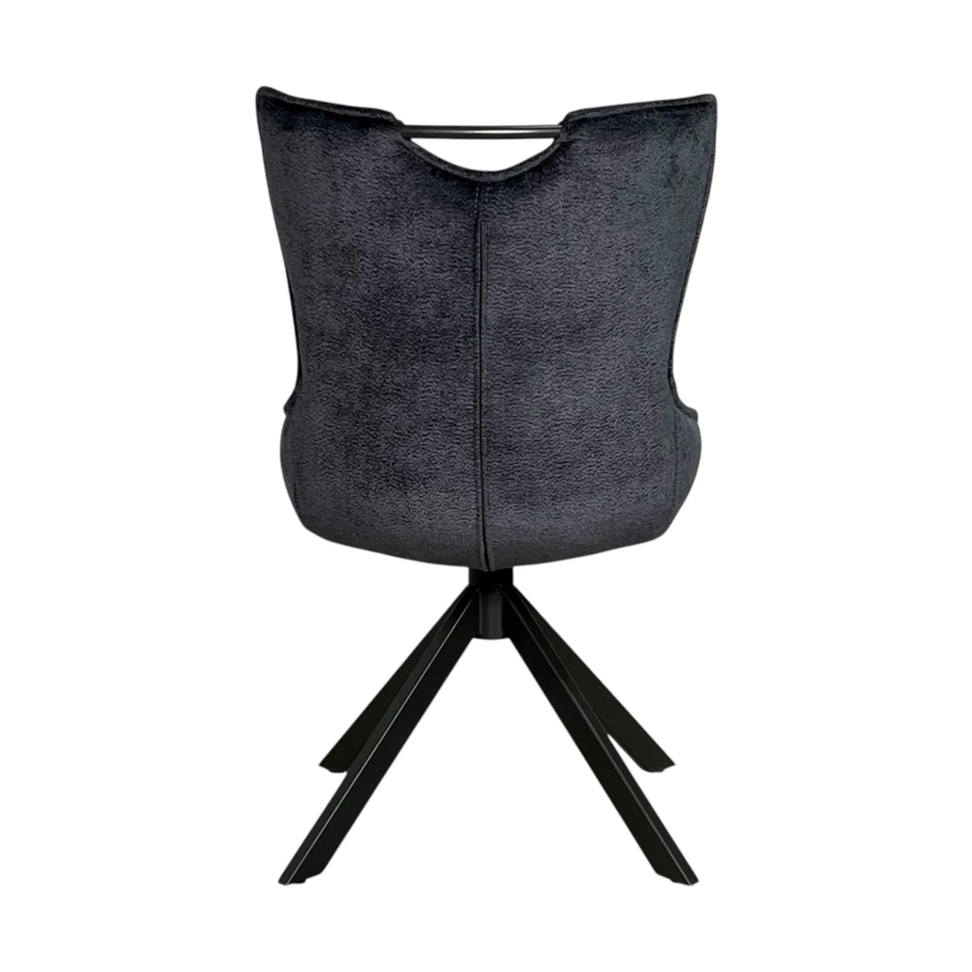 Chaise pivotante coussin et poignée tissu gris (lot de 2) IENA