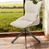 Chaise pivotante coussin et poignée tissu blanc (lot de 2) IENA