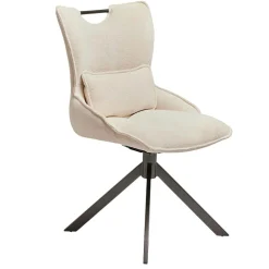 Chaise pivotante coussin et poignée tissu blanc (lot de 2) IENA