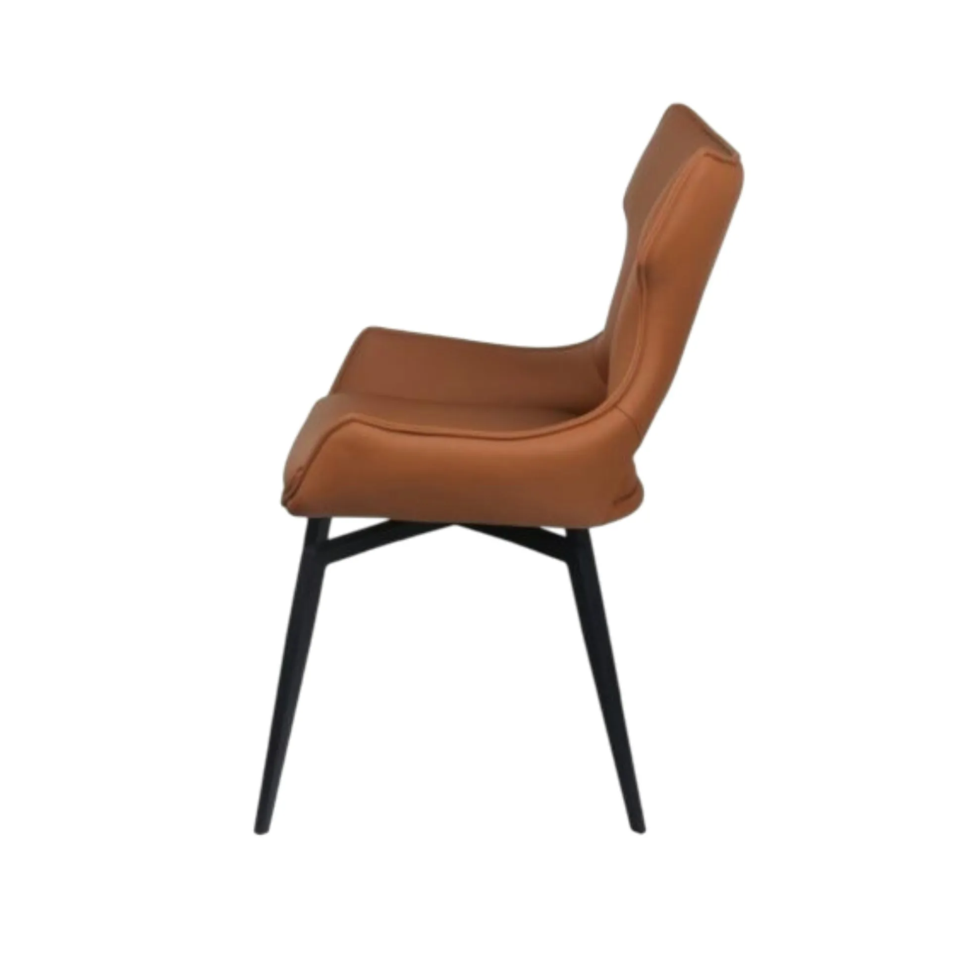 Chaise pivotante cuir cognac dossier ouvert (lot de 2) LOMBARDIE