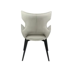 Chaise pivotante cuir ivoire dossier ouvert (lot de 2) LOMBARDIE
