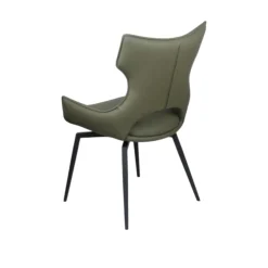 Chaise pivotante cuir vert dossier ouvert (lot de 2) LOMBARDIE