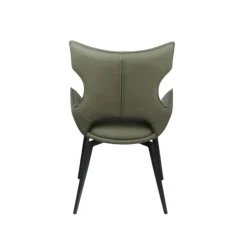 Chaise pivotante cuir vert dossier ouvert (lot de 2) LOMBARDIE