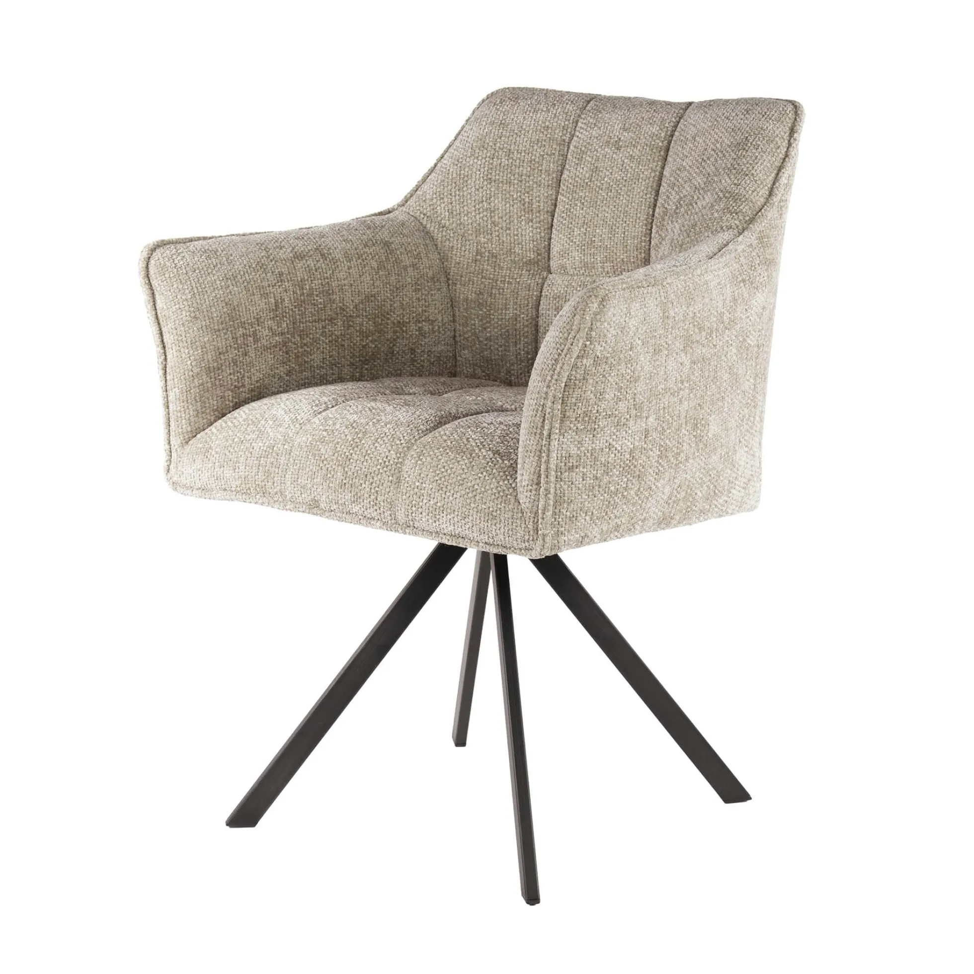 Chaise pivotante de salle à manger en velours texturé sable (lot de 2) MELBOURNE