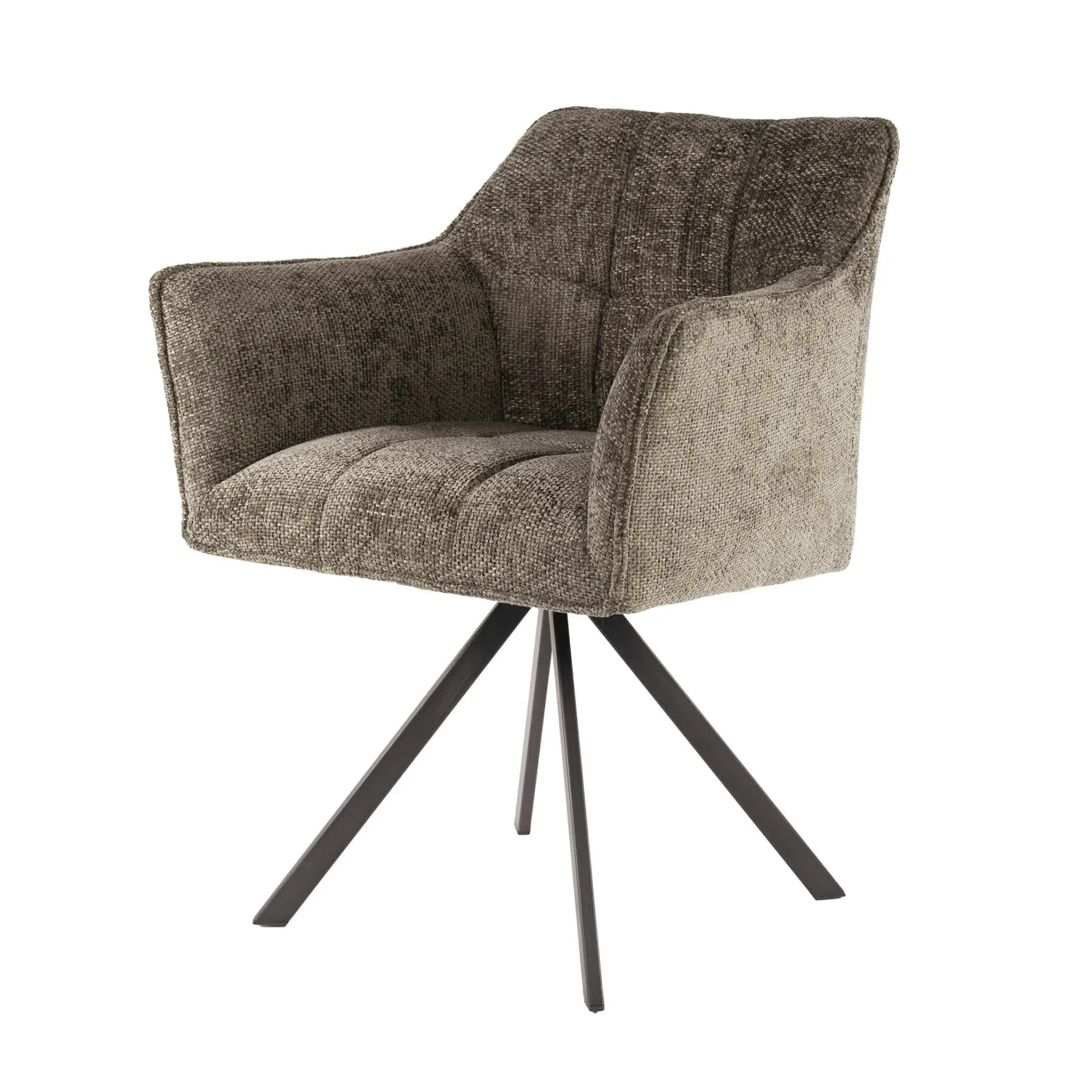 Chaise pivotante de salle à manger en velours texturé taupe (lot de 2) MELBOURNE