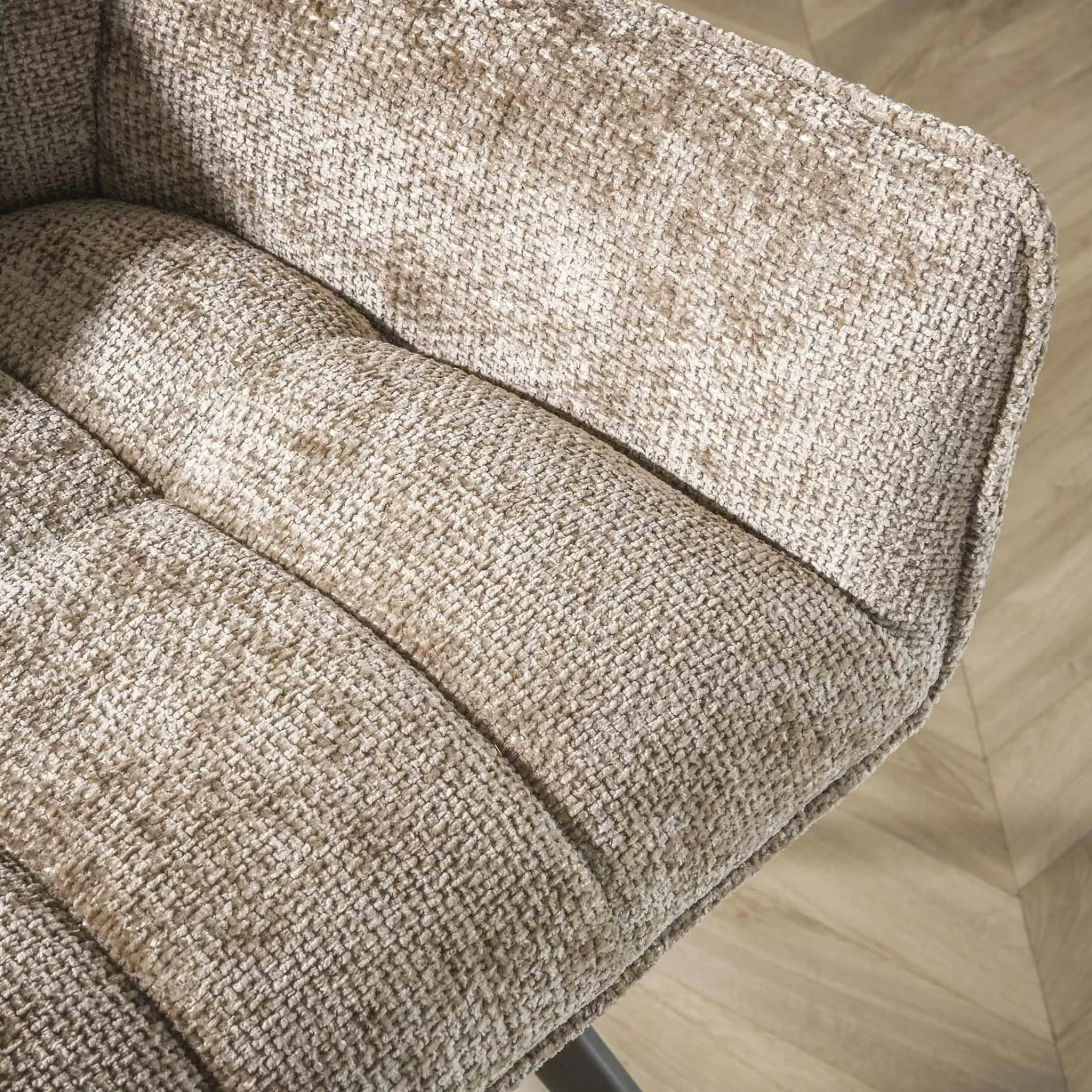 Chaise pivotante de salle à manger en velours texturé beige nacré (lot de 2) MELBOURNE