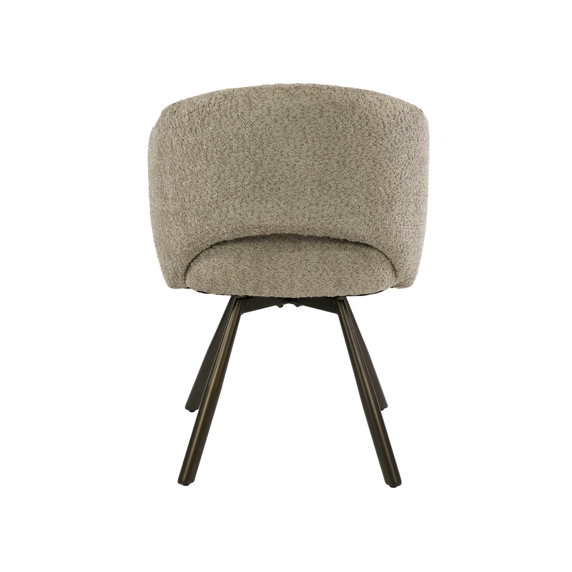 Chaise pivotante en bouclette sable pieds bronze (x2) CREEK