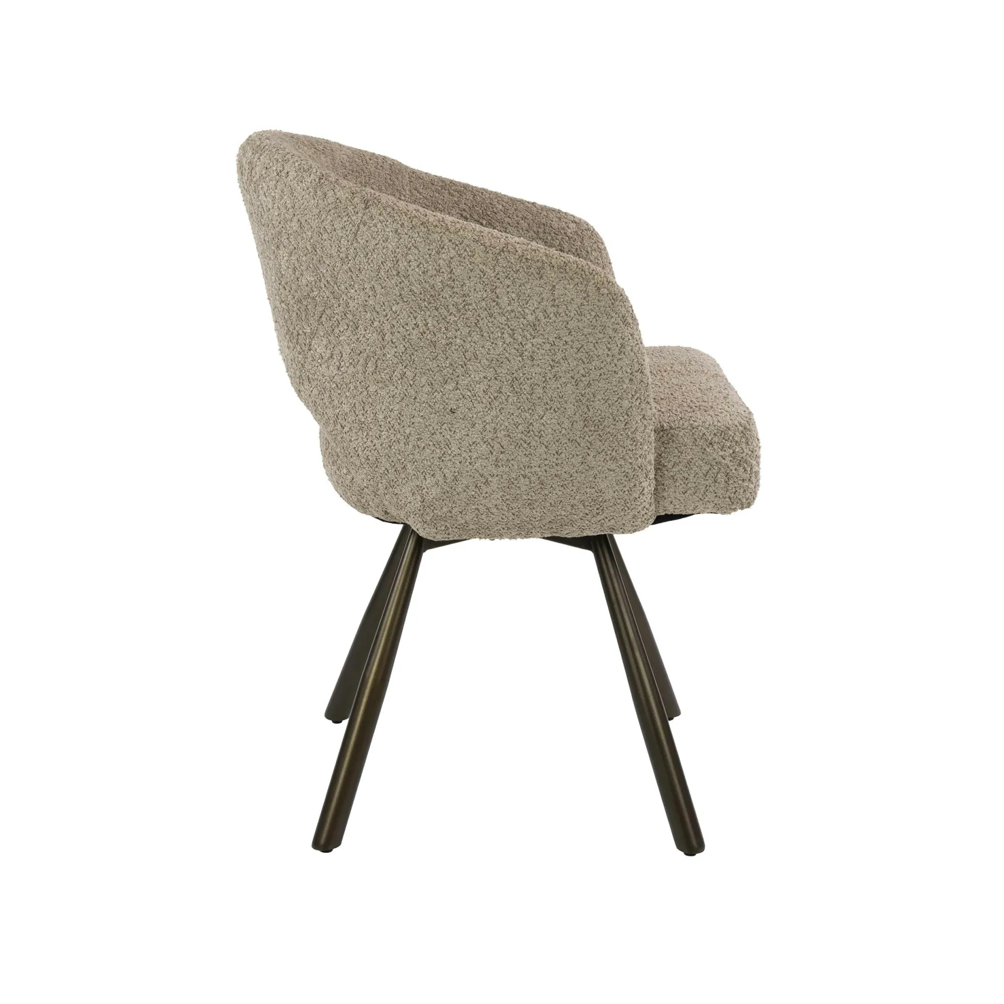 Chaise pivotante en bouclette sable pieds bronze (x2) CREEK