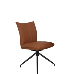 Chaise pivotante en cuir cognac (lot de 2) LOMBARDIE