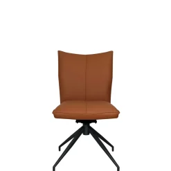Chaise pivotante en cuir cognac (lot de 2) LOMBARDIE