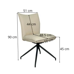 Chaise pivotante en cuir ivoire (lot de 2) LOMBARDIE