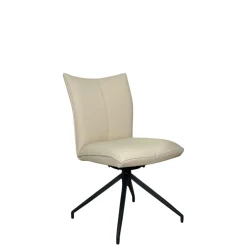 Chaise pivotante en cuir ivoire (lot de 2) LOMBARDIE