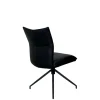 Chaise pivotante en cuir noir (lot de 2) LOMBARDIE