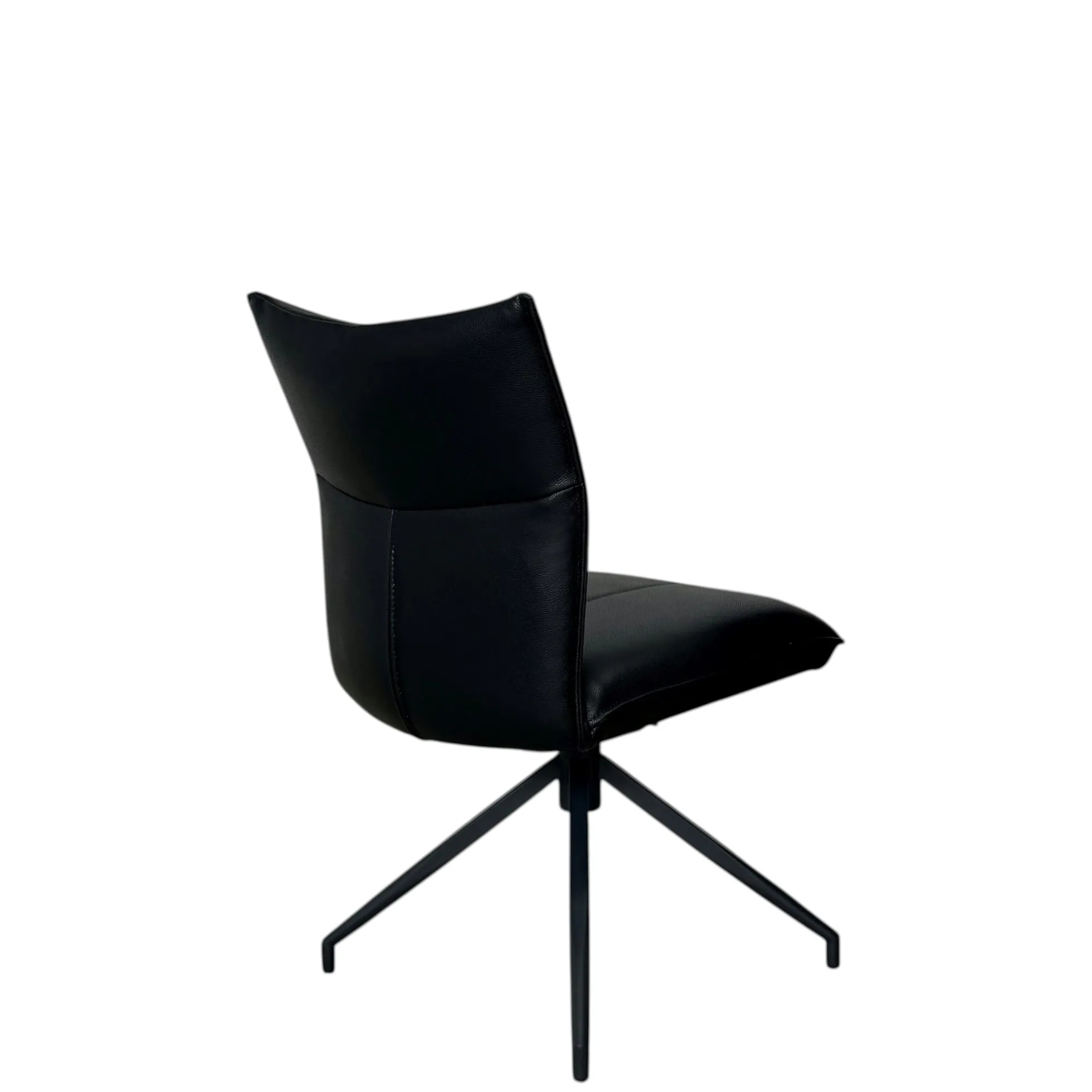 Chaise pivotante en cuir noir (lot de 2) LOMBARDIE