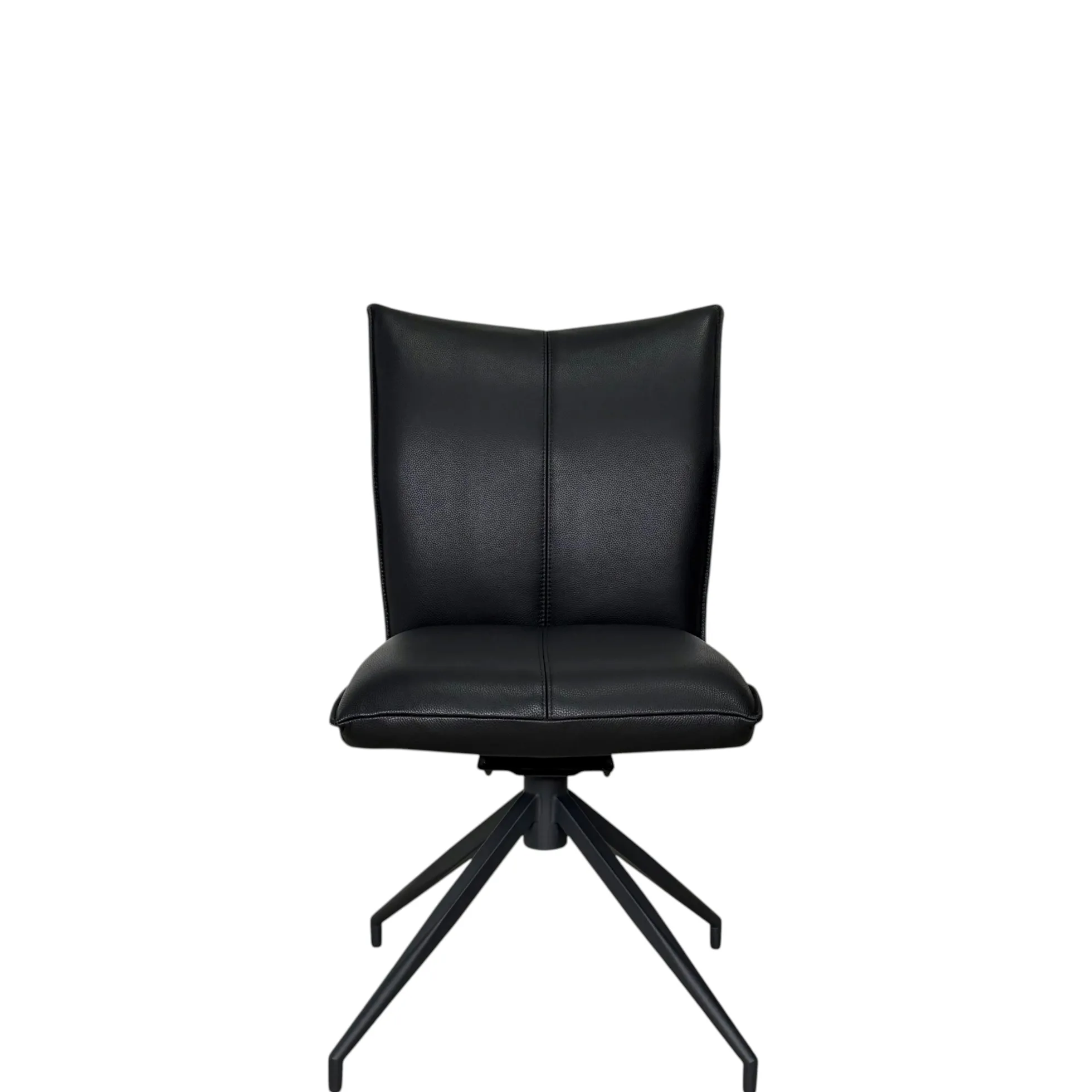 Chaise pivotante en cuir noir (lot de 2) LOMBARDIE