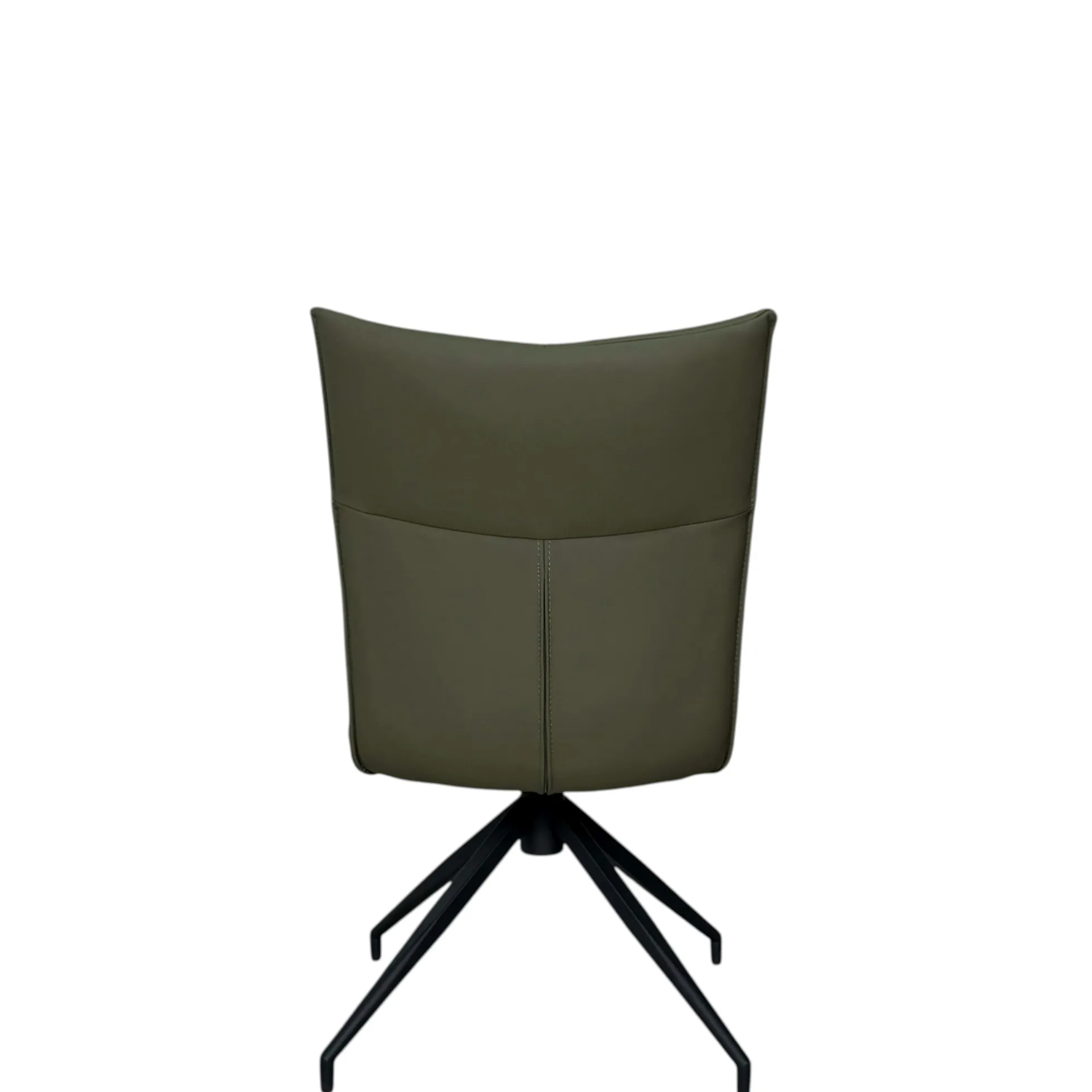 Chaise pivotante en cuir vert foncé (lot de 2) LOMBARDIE