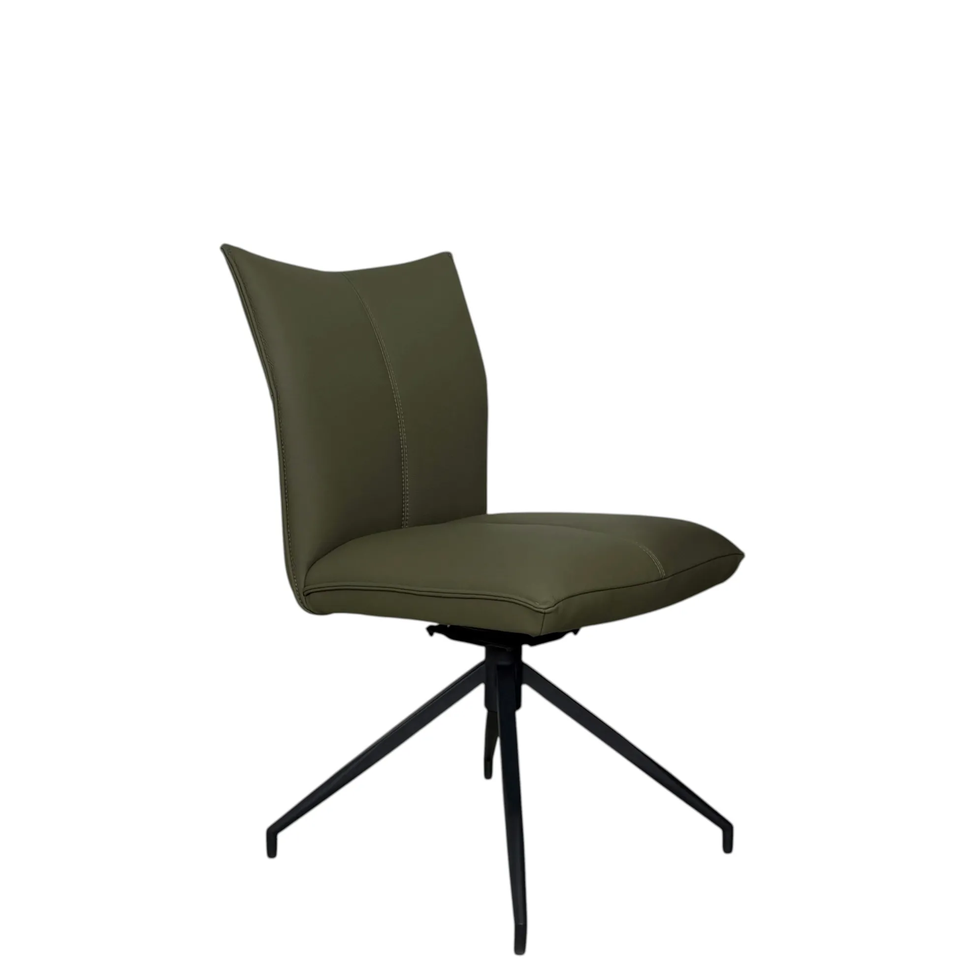 Chaise pivotante en cuir vert foncé (lot de 2) LOMBARDIE