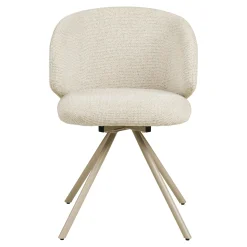 Chaise pivotante en tissu chiné sable (lot de 2) MONTREUX
