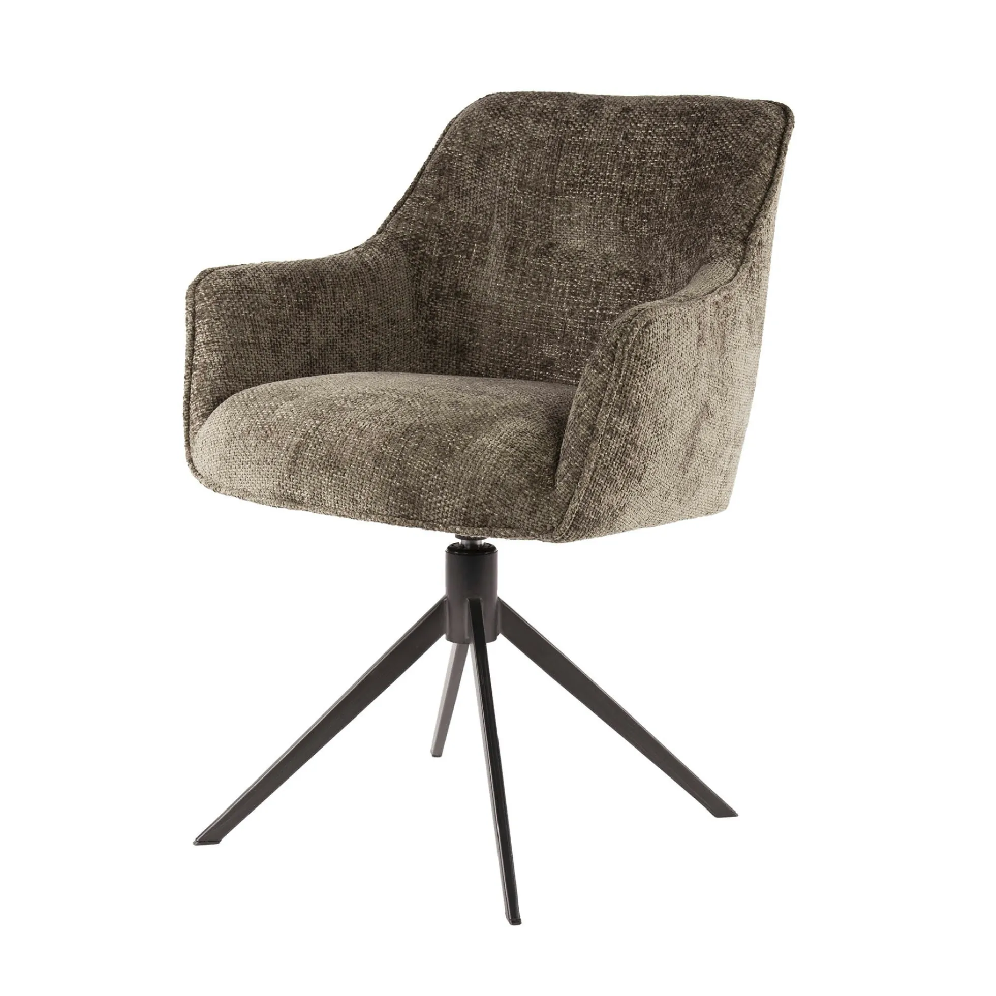 Chaise pivotante grand confort en velours texturé taupe (lot de 2) MELBOURNE