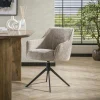 Chaise pivotante grand confort en velours texturé sable (lot de 2) MELBOURNE