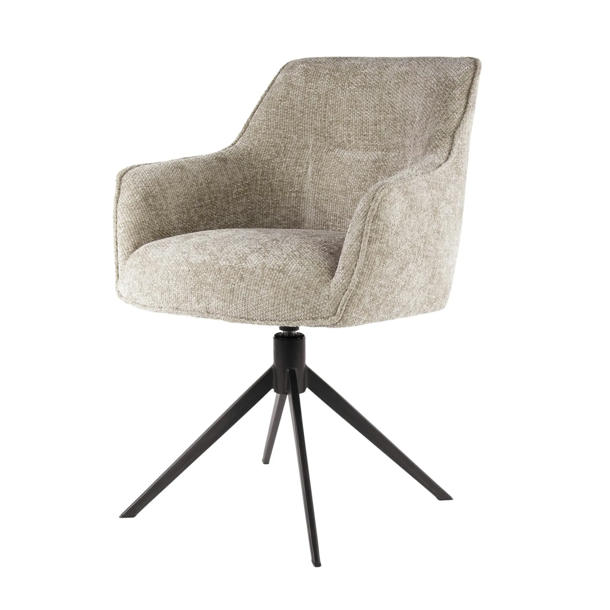 Chaise pivotante grand confort en velours texturé sable (lot de 2) MELBOURNE