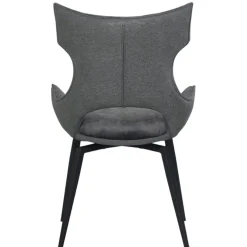 Chaise pivotante gris anthracite bi-matière, dossier en T (lot de 2) LOMBARDIE