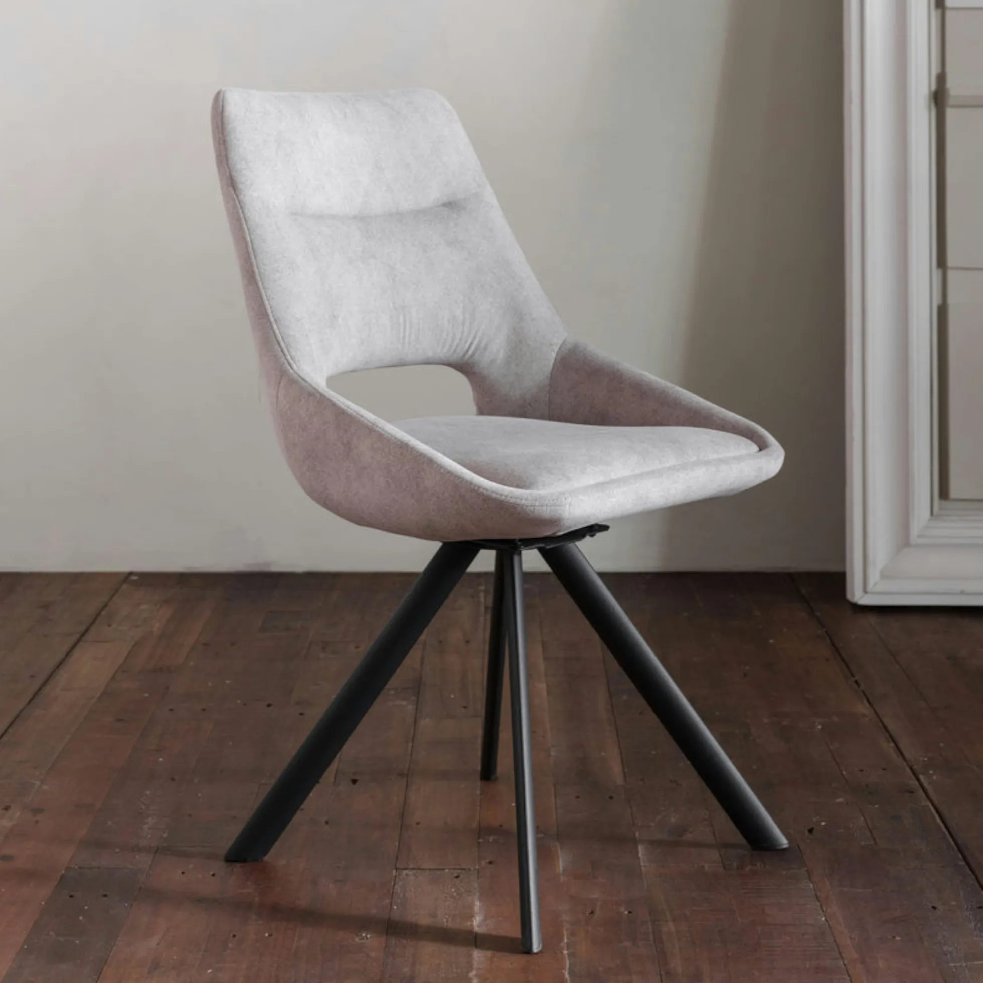Chaise pivotante gris clair moderne (lot de 2) TREVI