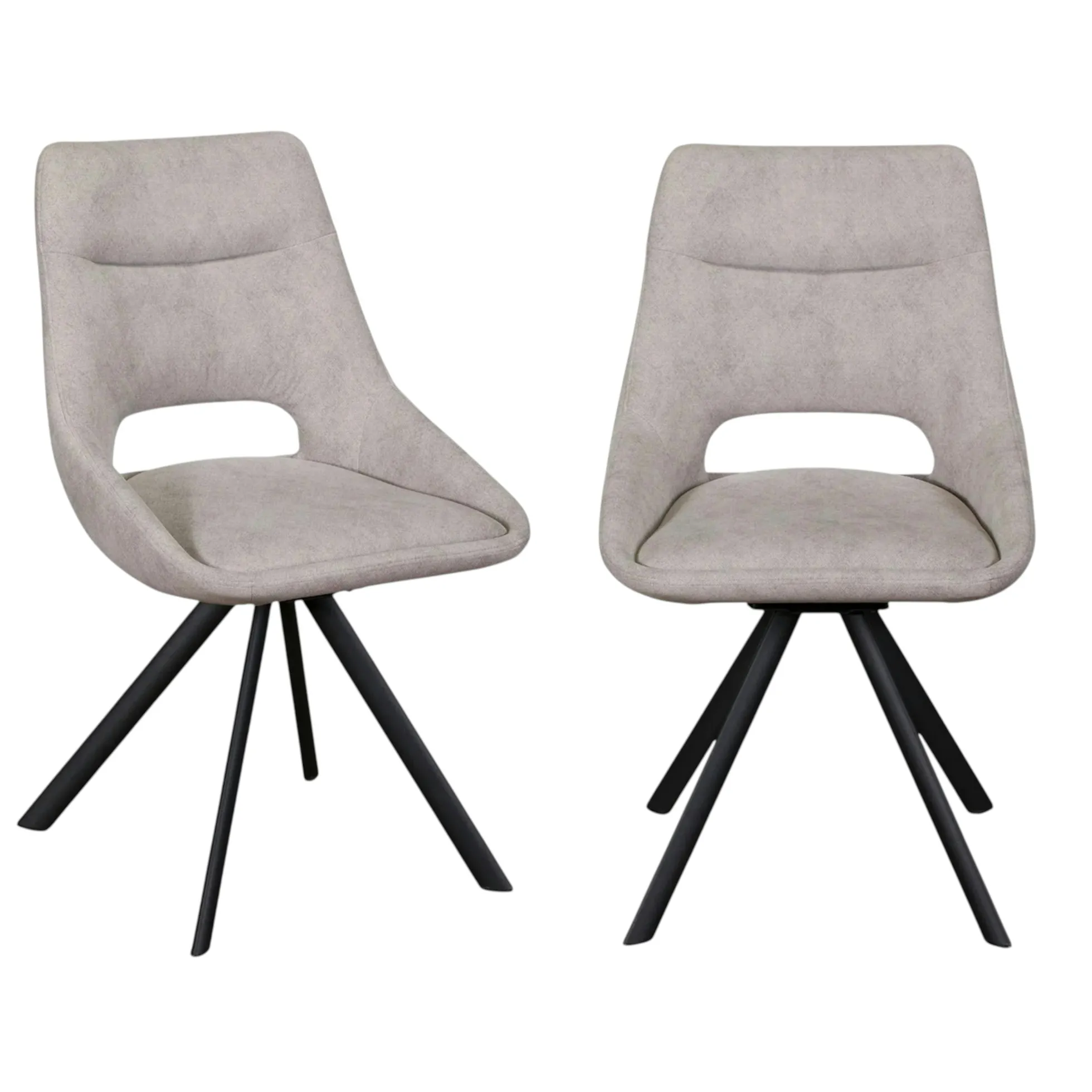 Chaise pivotante gris clair moderne (lot de 2) TREVI