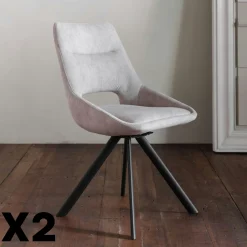 Chaise pivotante gris clair moderne (lot de 2) TREVI
