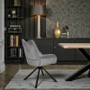 Chaise pivotante grise à accoudoirs (lot de 2) IENA