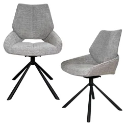 Chaise pivotante grise assise baquet (lot de 2) LIGURIE