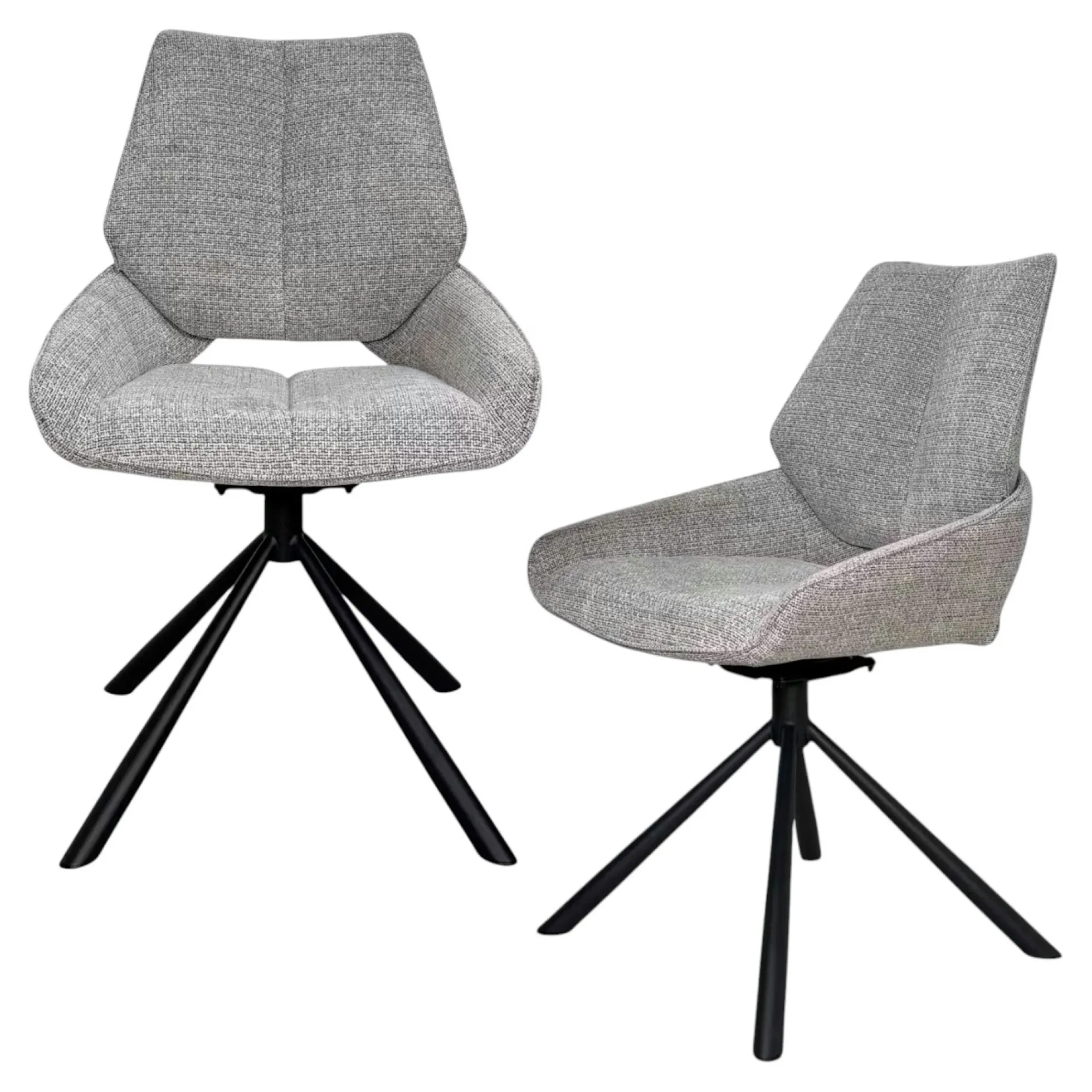 Chaise pivotante grise assise baquet (lot de 2) LIGURIE