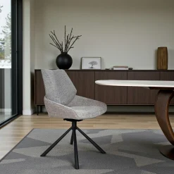 Chaise pivotante grise assise baquet (lot de 2) LIGURIE