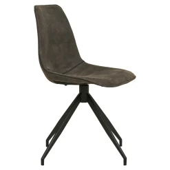 Chaise pivotante grise avec couture (lot de 2) AMSTERDAM