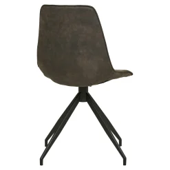 Chaise pivotante grise avec couture (lot de 2) AMSTERDAM