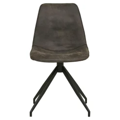 Chaise pivotante grise avec couture (lot de 2) AMSTERDAM