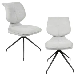 Chaise pivotante grise dossier double (lot de 2) LIGURIE