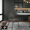 Chaise pivotante grise, dossier ouvert (lot de 2) LIGURIE