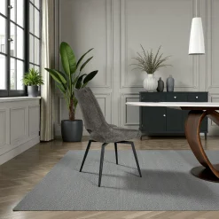 Chaise pivotante grise, dossier ouvert (lot de 2) LIGURIE