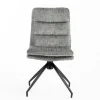 Chaise pivotante grise en tissu doux texturé (x2) PALERME