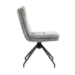 Chaise pivotante grise en tissu doux texturé (x2) PALERME