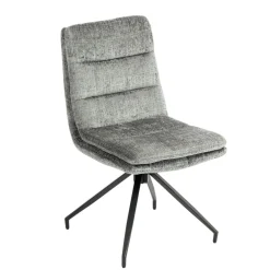 Chaise pivotante grise en tissu doux texturé (x2) PALERME