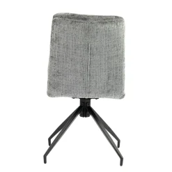 Chaise pivotante grise en tissu doux texturé (x2) PALERME