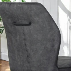 Chaise pivotante grise en velours patiné avec poignée (lot de 2) LOMBARDIE